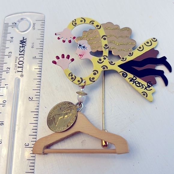 Fanciful Flights Lapel Hat Stick Pin by Karen Rossi Shopper Hanger Coin - Picture 5 of 5